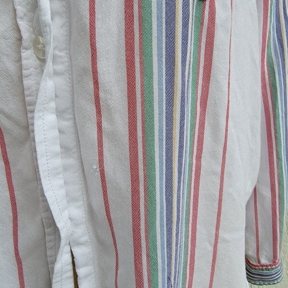 American Eagle striped oversized fit button front shirt womens size medium - Picture 2 of 5